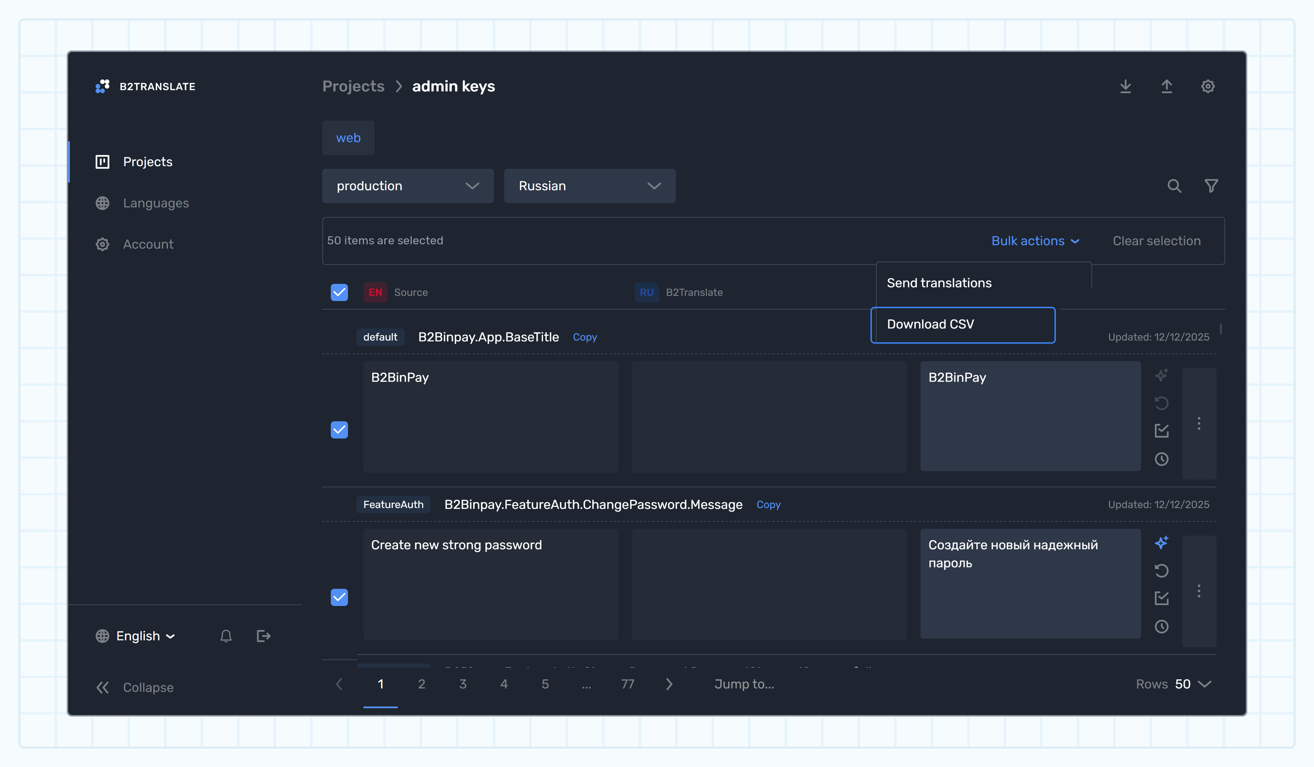 Download CSV